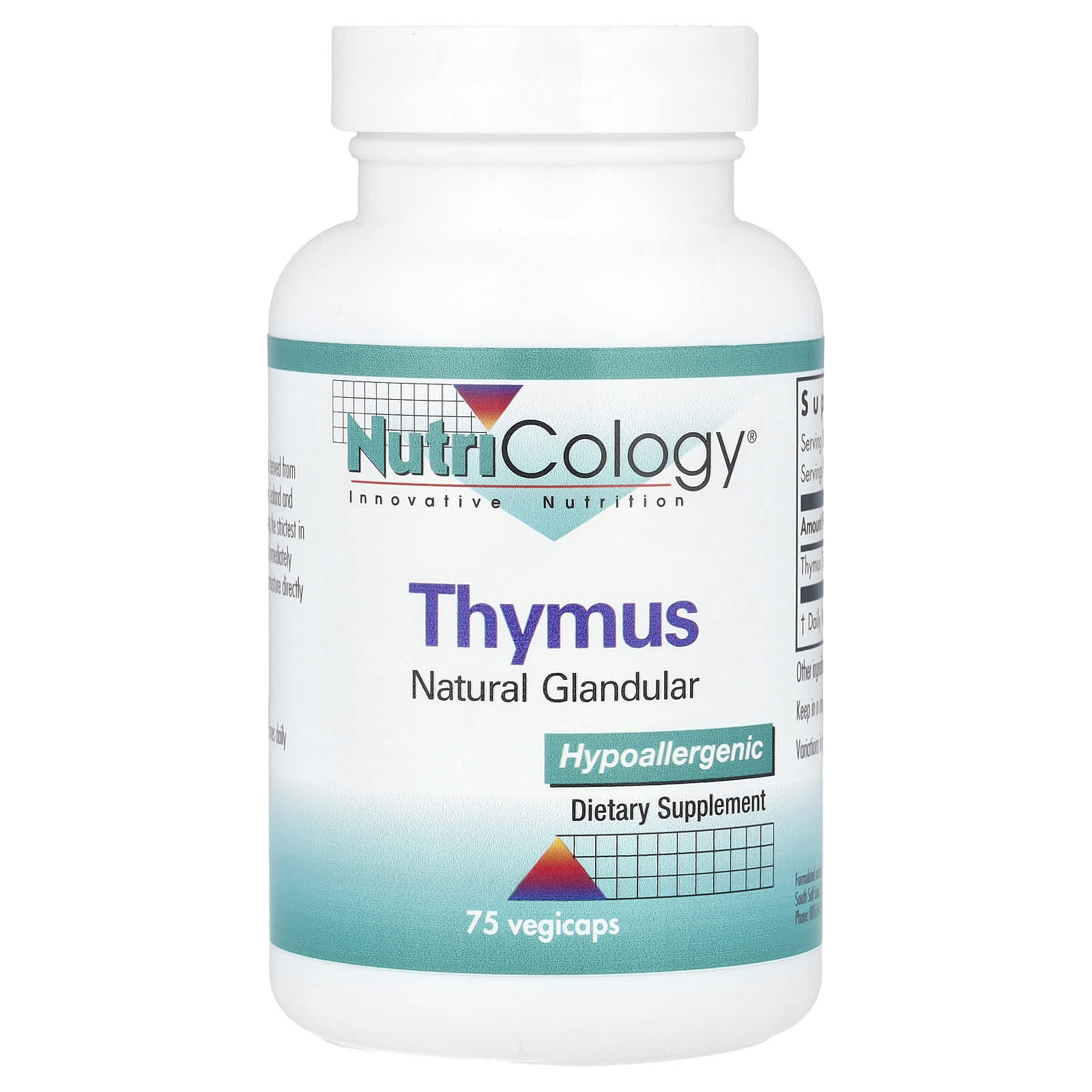 Тимус Nutricology, оттенок 75 Vegicaps, 0.5 г