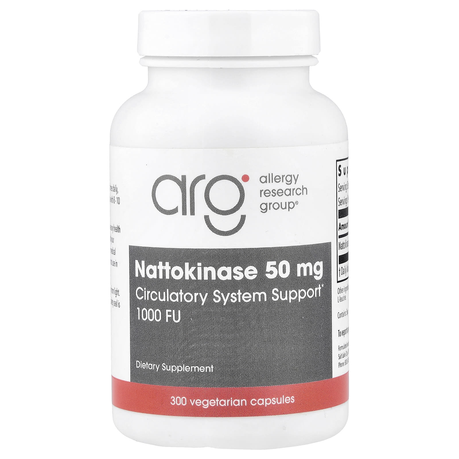 Наттокиназа Allergy Research Group, 50 мг, 300 растительных капсул