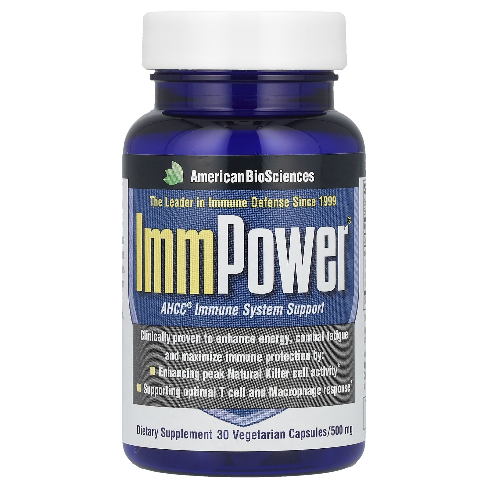AHCC American Biosciences ImmPower® AHCC®, 500 мг, 30 растительных капсул