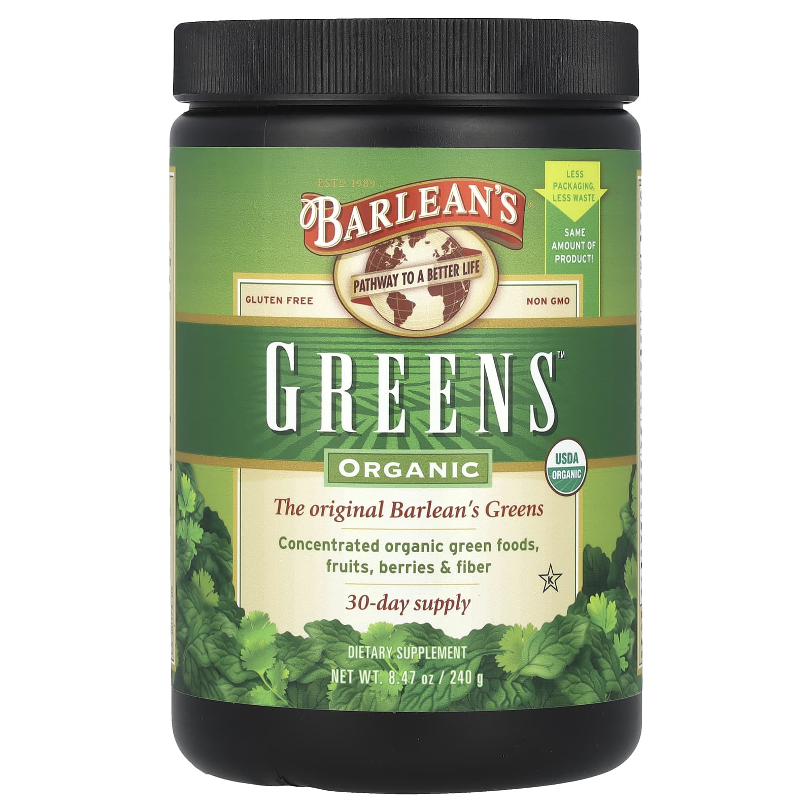 Органические зелёные смеси Barlean's, 240 г