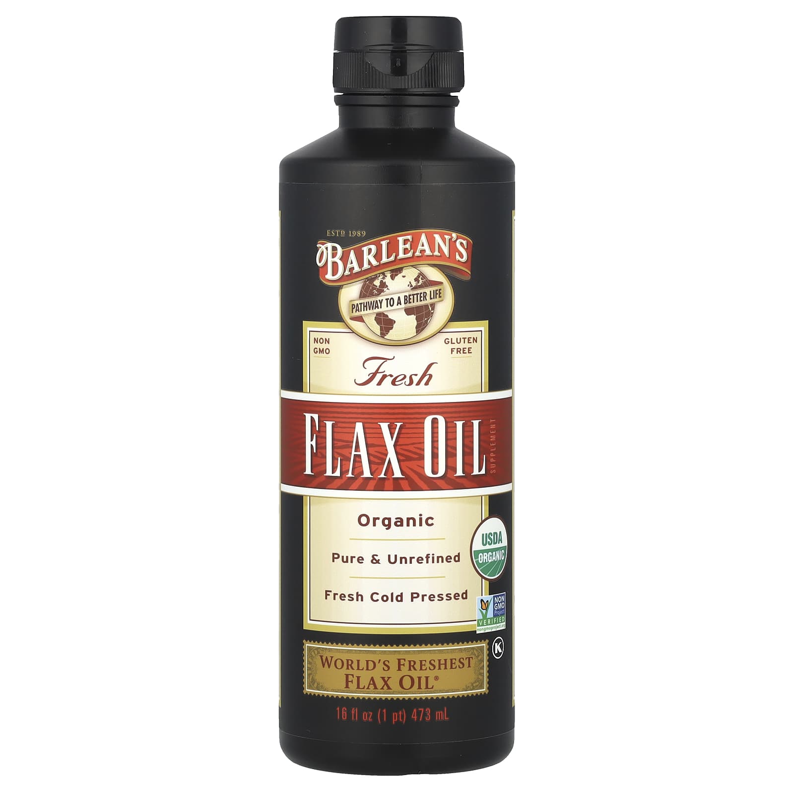 Масло Barlean's Organic Flax, 473 мл
