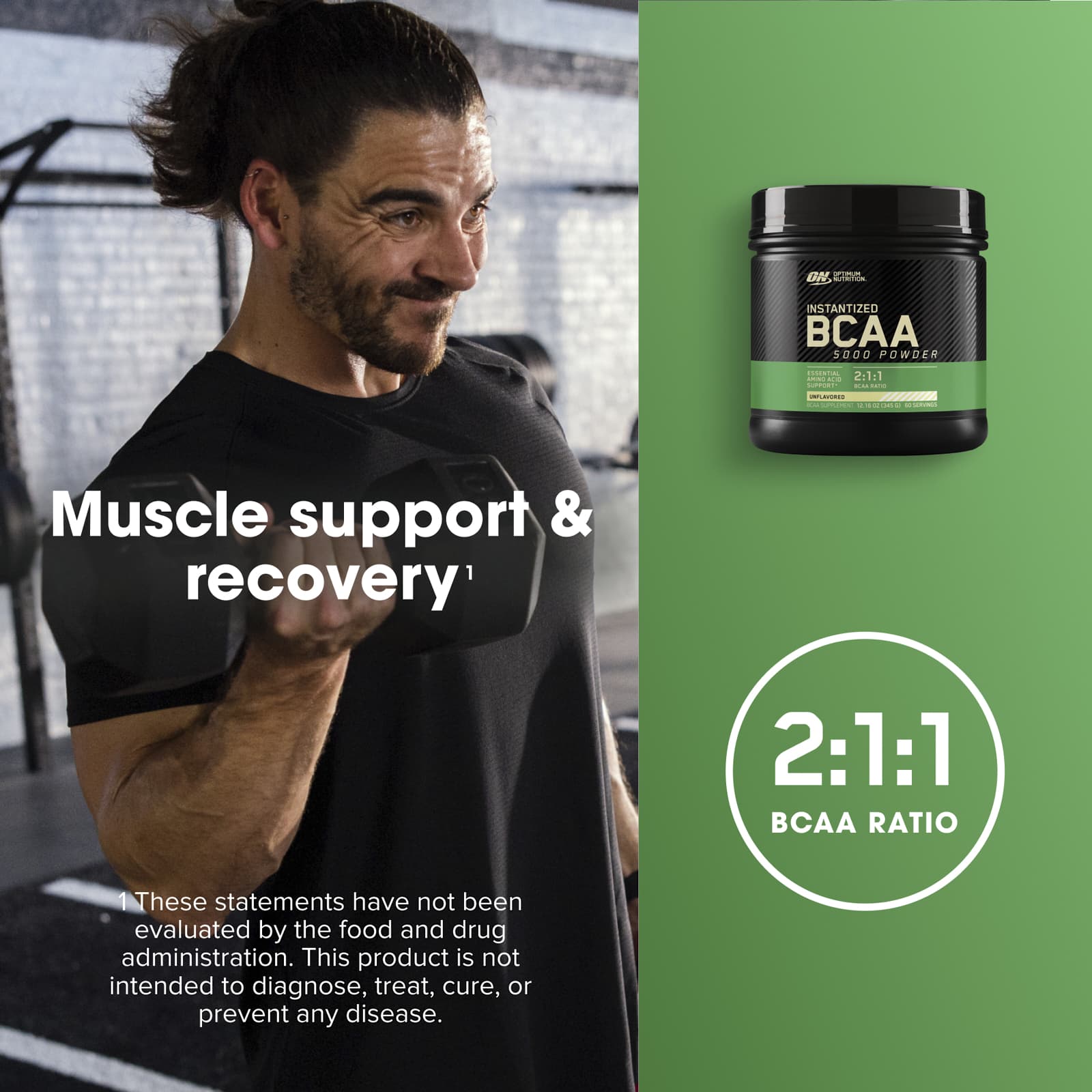 Порошок Optimum Nutrition Instantized BCAA 5000, без вкуса, 345 г — фото 5