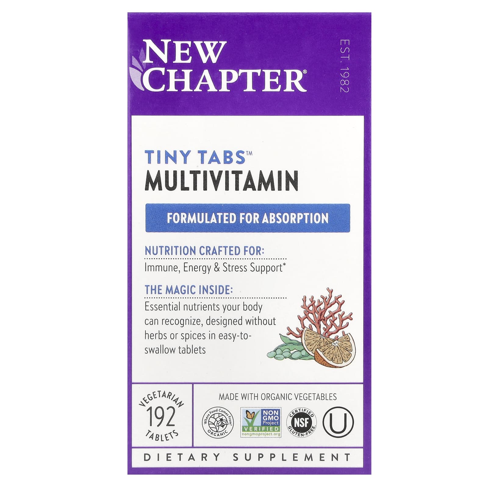 Мультивитамины New Chapter Tiny Tabs™, 192 растительных таблеток — фото 2