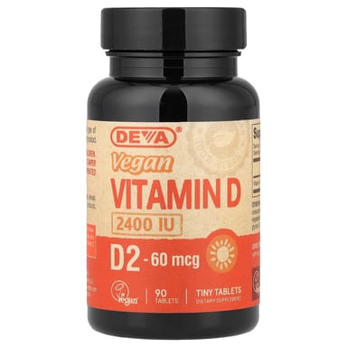 Витамин D2 Deva Vegan, 60 мкг (2400 МЕ), 90 таблеток