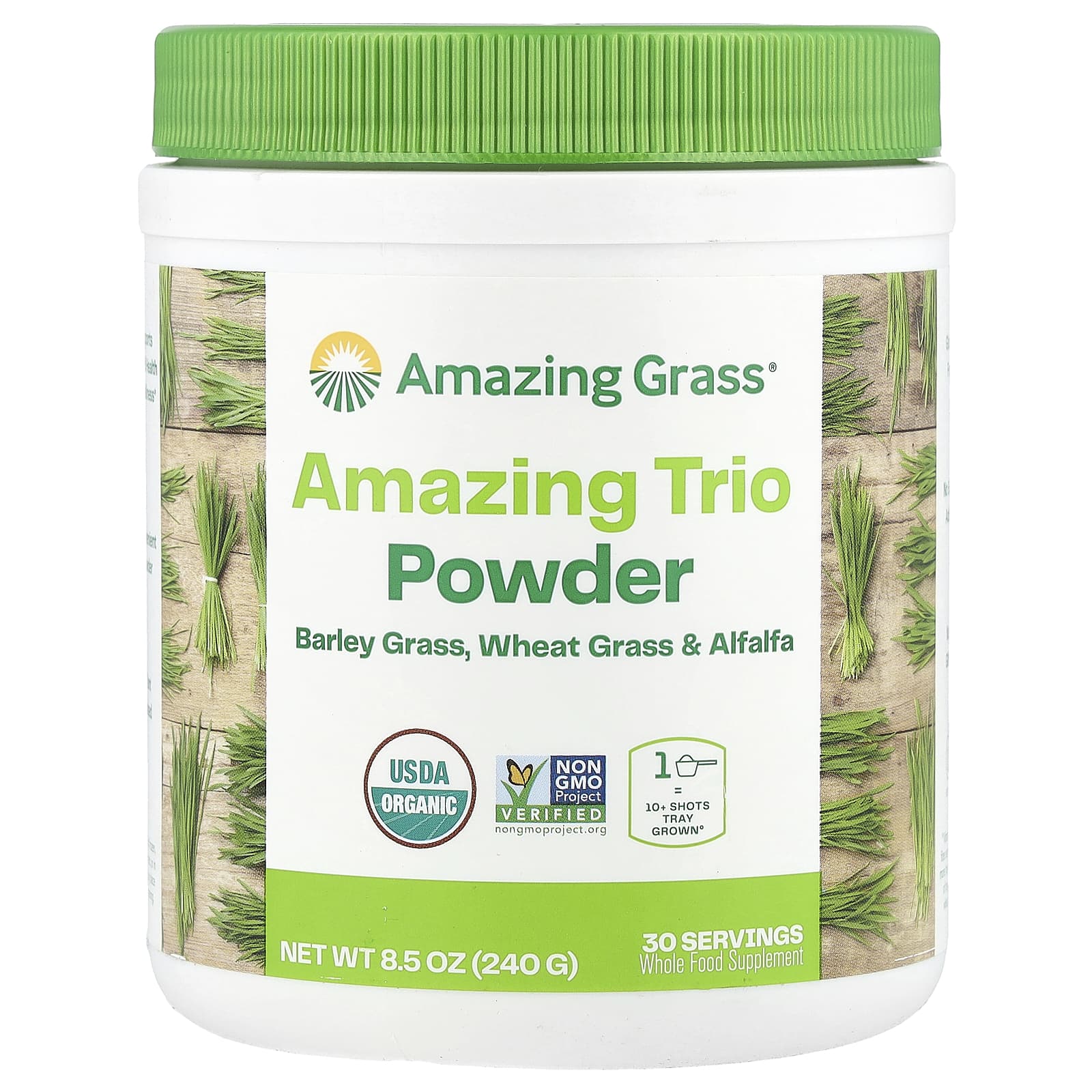 Порошок ячменной травы Amazing Grass Amazing Trio Powder Wheat Grass & Alfalfa, 240 г