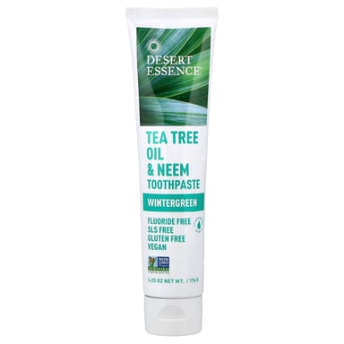 Масло чайного дерева Desert Essence & Neem Toothpaste, оттенок Wintergreen, 176 г