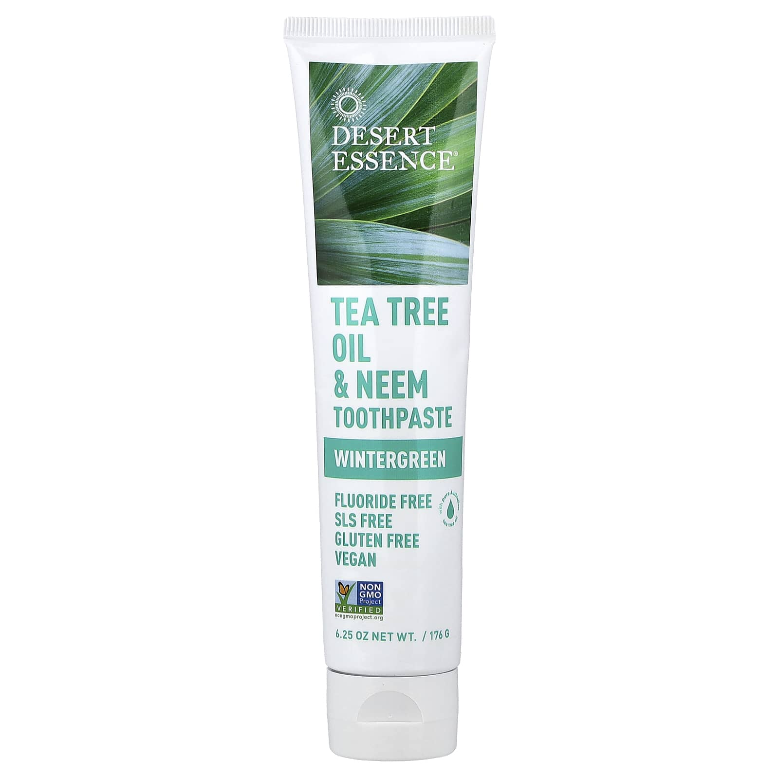 Масло чайного дерева Desert Essence & Neem Toothpaste, оттенок Wintergreen, 176 г