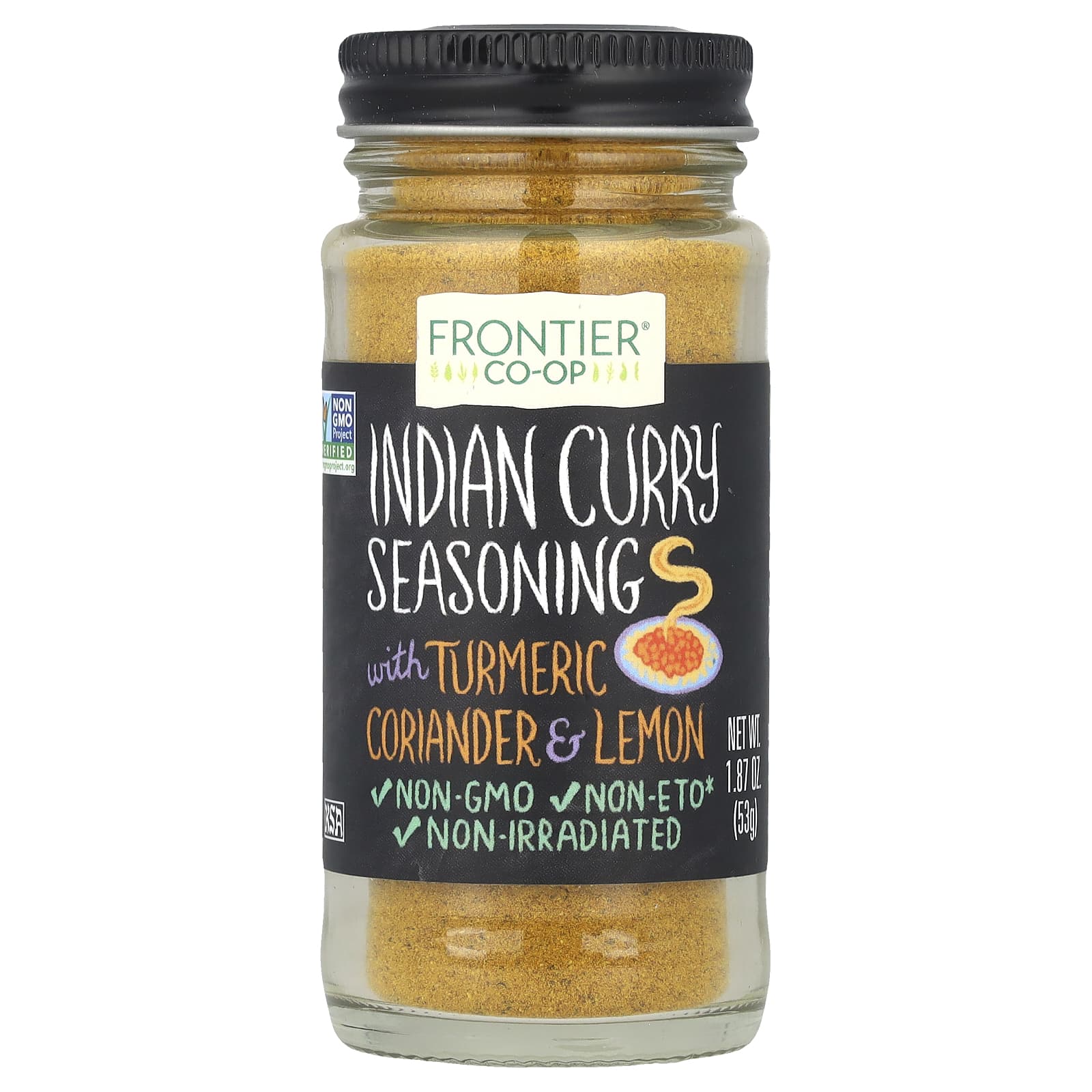 Приправа Frontier Co-op Indian Curry with Turmeric Coriander & Lemon, 53 г