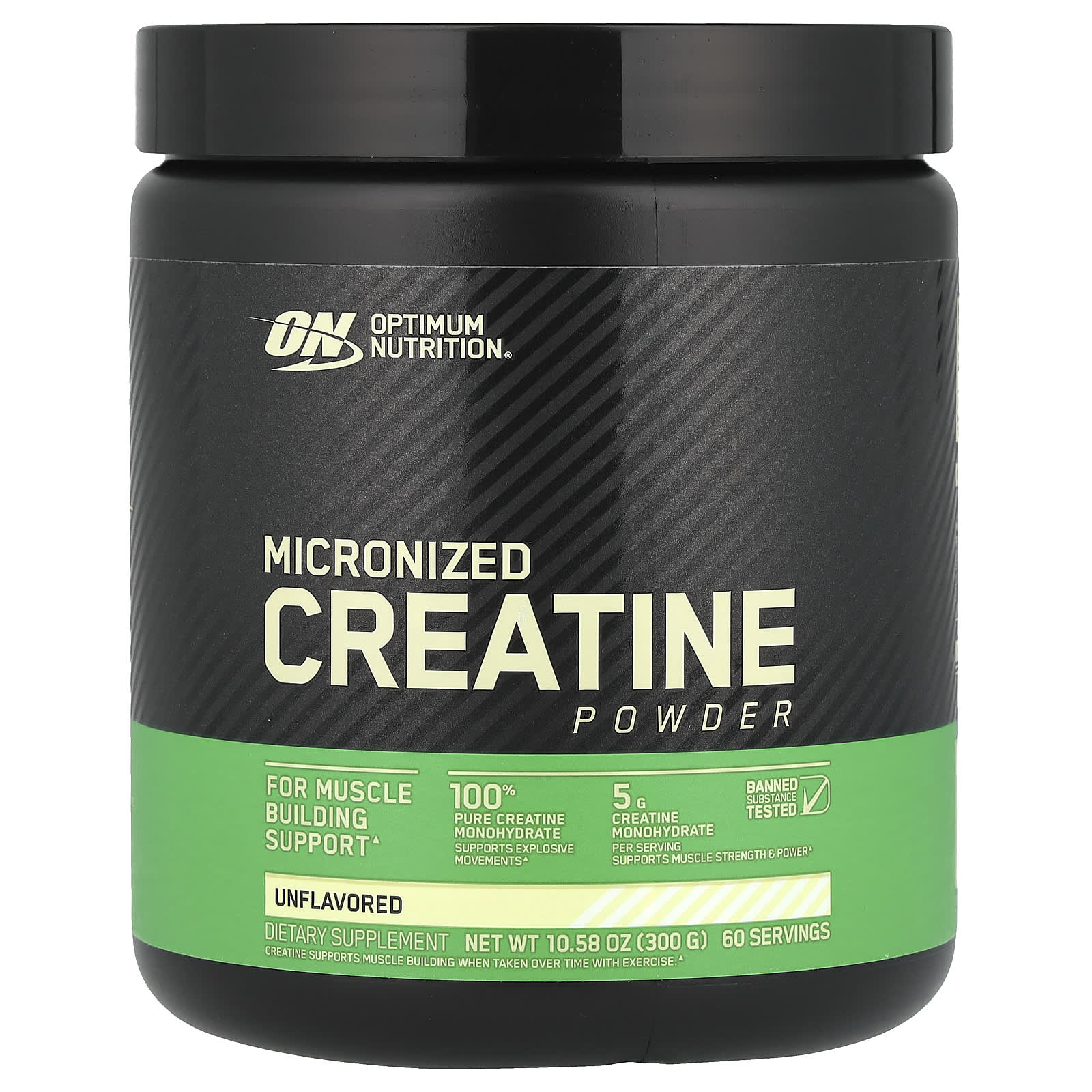 Креатин Optimum Nutrition Micronized Powder, оттенок Unflavored, 300 г, порошок