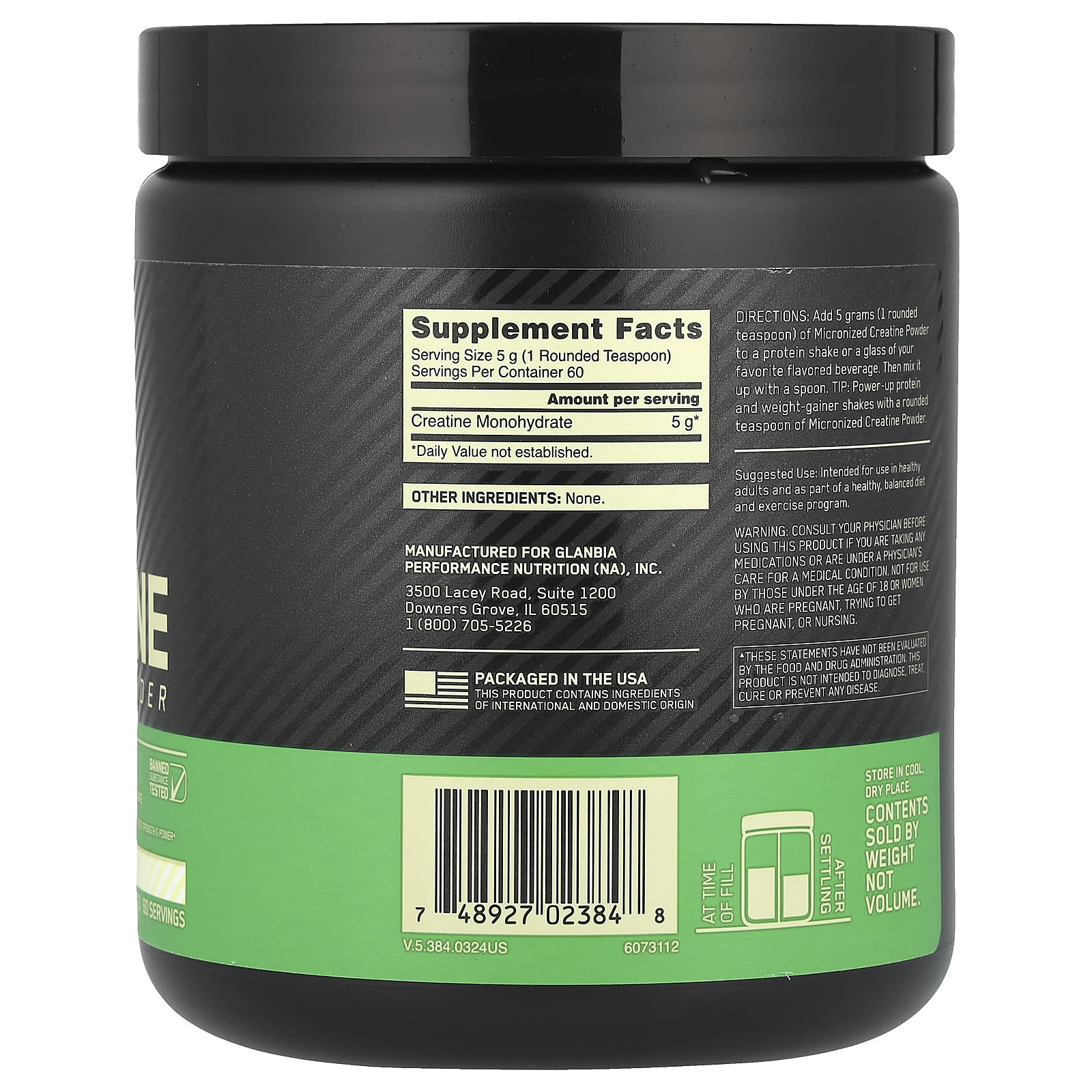Креатин Optimum Nutrition Micronized Powder, оттенок Unflavored, 300 г, порошок — фото 2