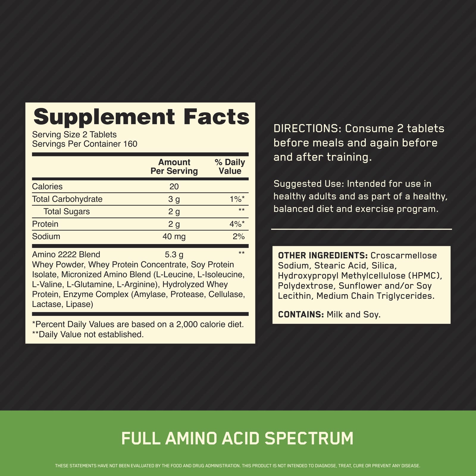 Аминокислоты Optimum Nutrition, 320 таблеток — фото 3