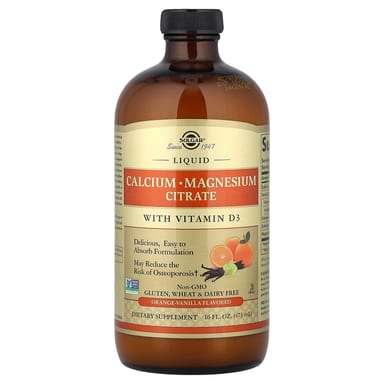 Магний цитрат Solgar Liquid Calcium with Vitamin D3 Orange-Vanilla, 473 мл, жидкая форма