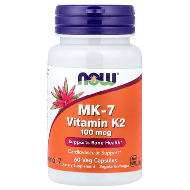 Витамин K2 MK-7 NOW Foods MK-7 Vitamin K-2, 100 мкг, 60 растительных капсул