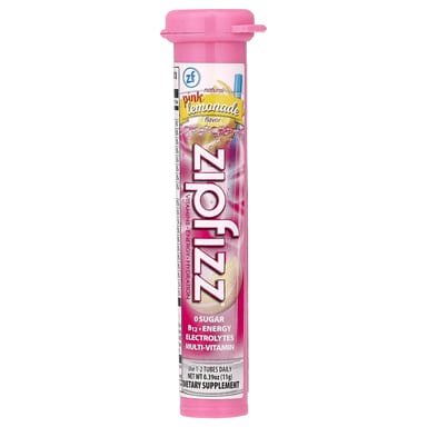Смесь для энергетического напитка Zipfizz Pink Lemonade, оттенок 20 Tubes, 11 г, смесь для напитка