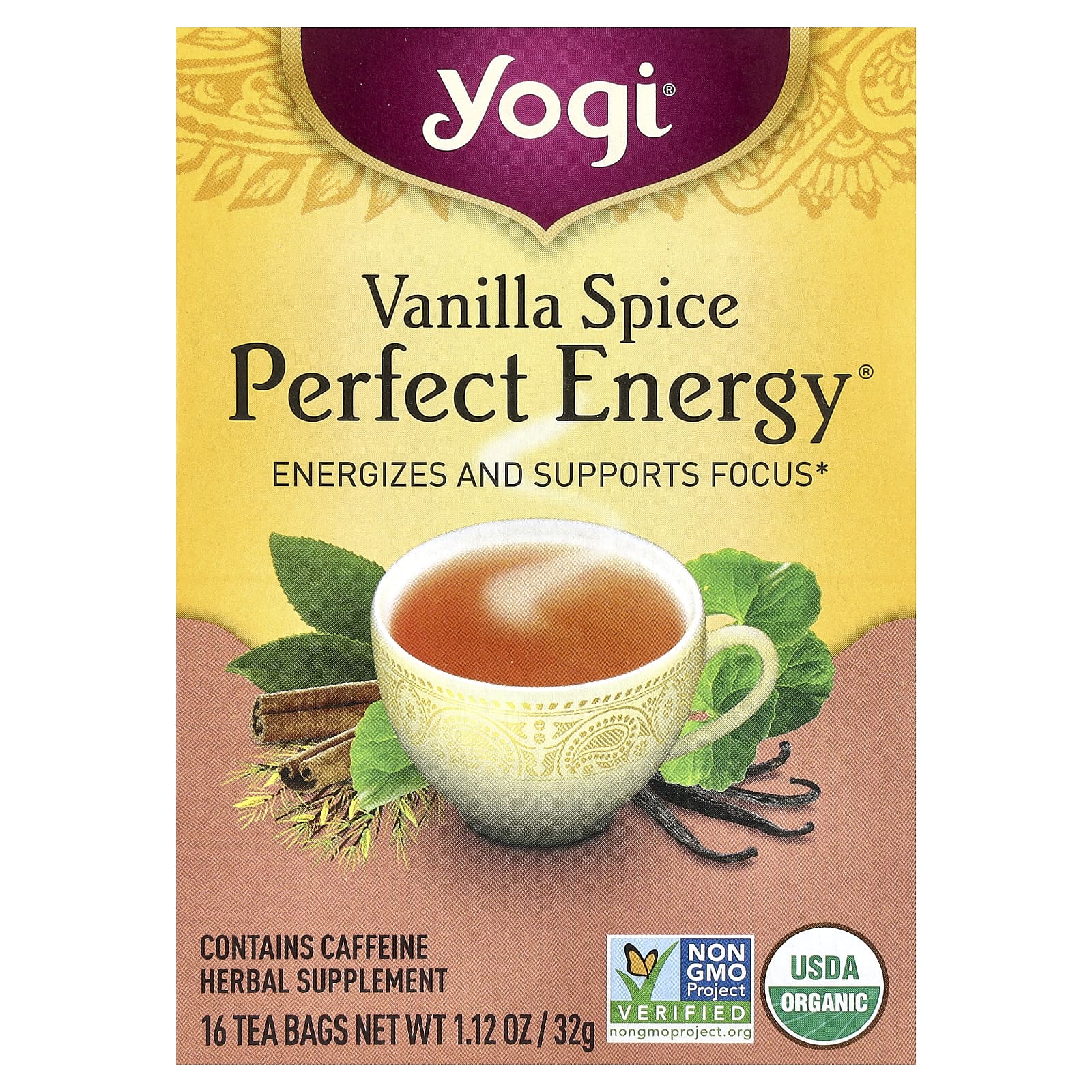 Чай Yogi Tea Perfect Energy® Vanilla Spice, оттенок 16 Tea Bags, 32 г, чайные пакетики — фото 2