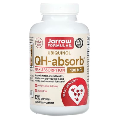 Убихинол Jarrow Formulas QH-Absorb Max Absorption, 100 мг, 120 мягких капсул