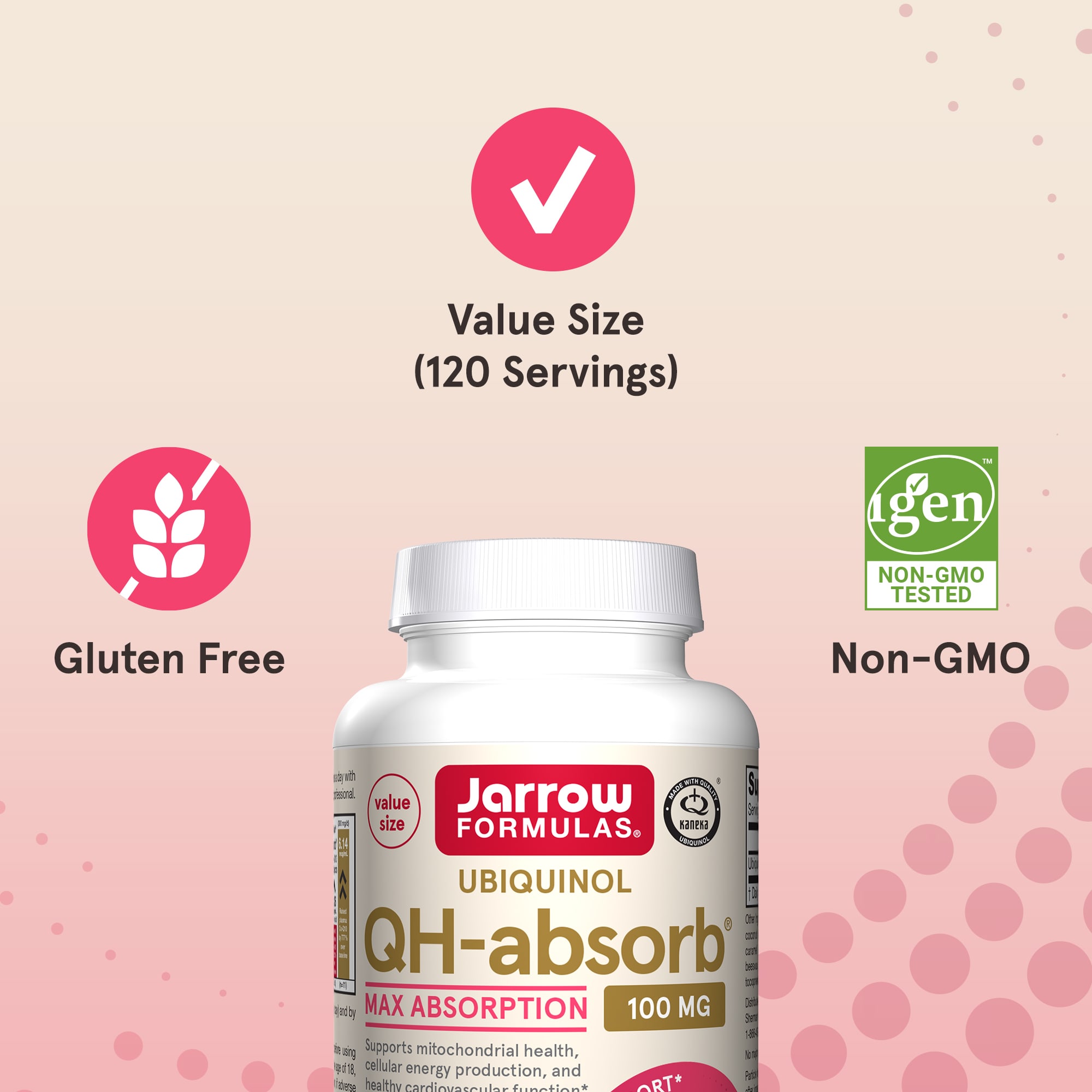 Убихинол Jarrow Formulas QH-Absorb Max Absorption, 100 мг, 120 мягких капсул — фото 5