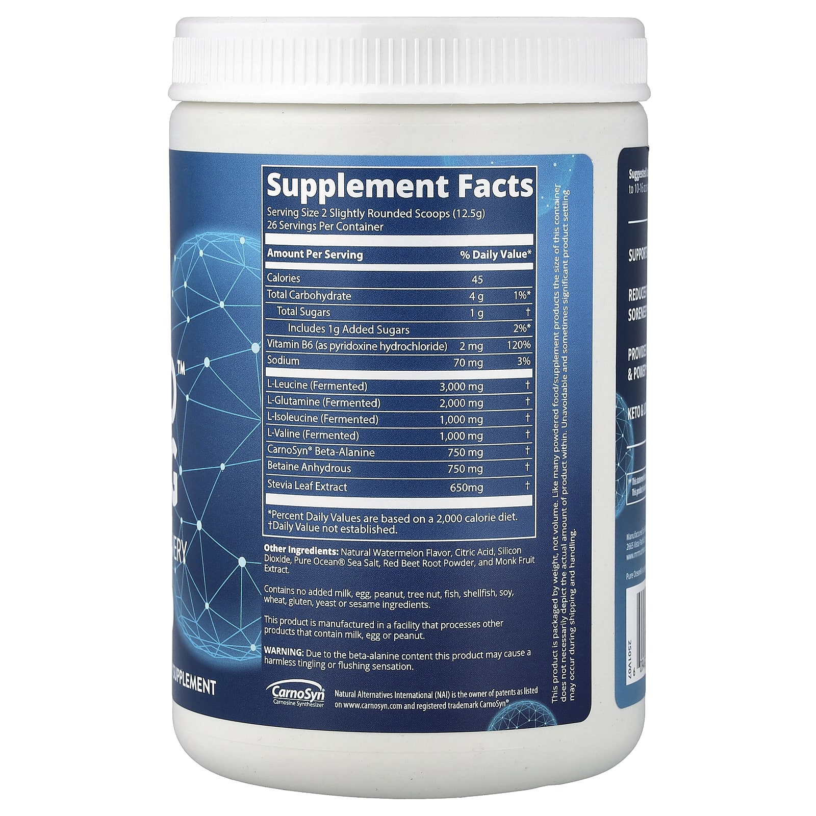 Восстановление после тренировки MRM Nutrition Reload BCAA+G™ Post-Workout Recovery, оттенок Watermelon, 330 г — фото 2