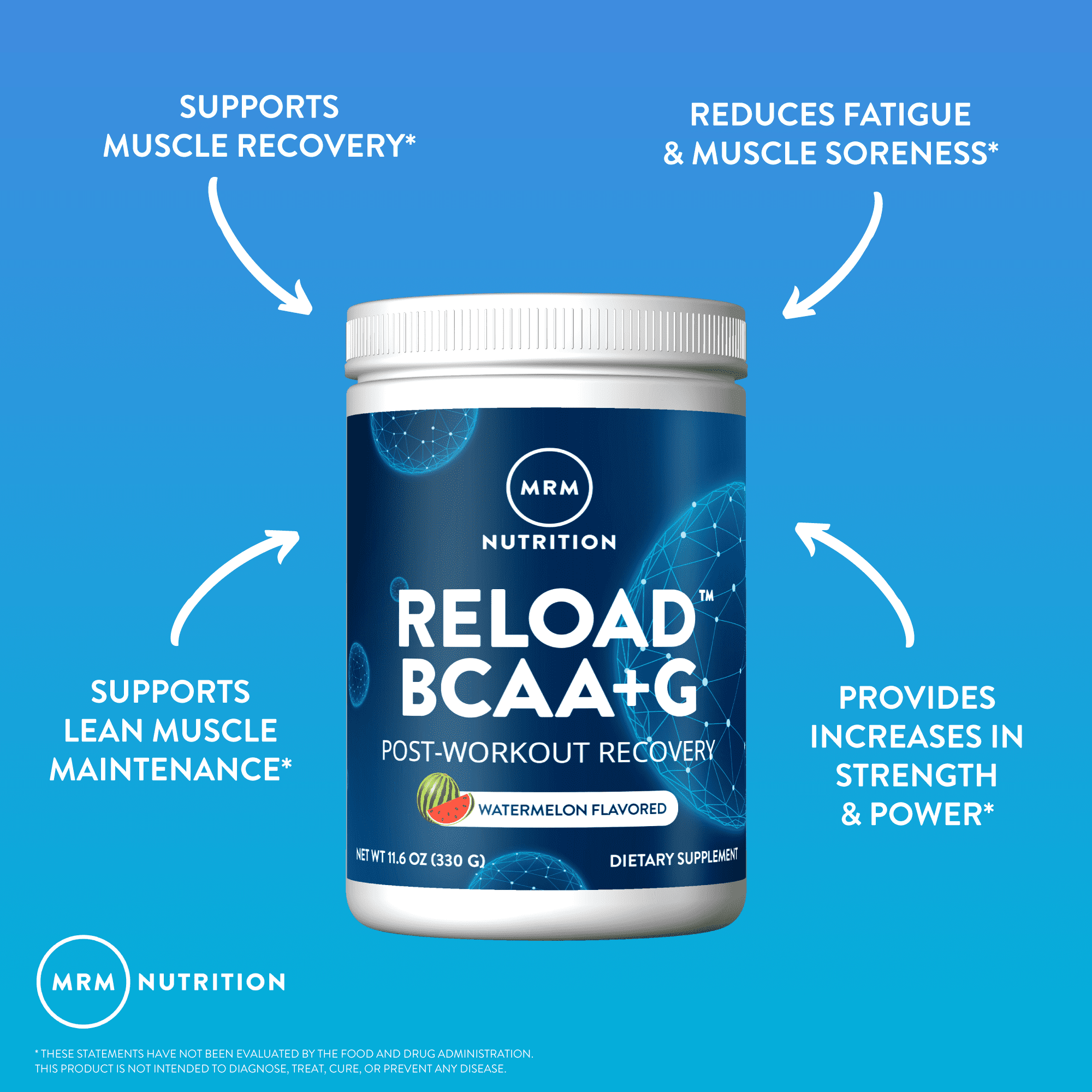 Восстановление после тренировки MRM Nutrition Reload BCAA+G™ Post-Workout Recovery, оттенок Watermelon, 330 г — фото 6