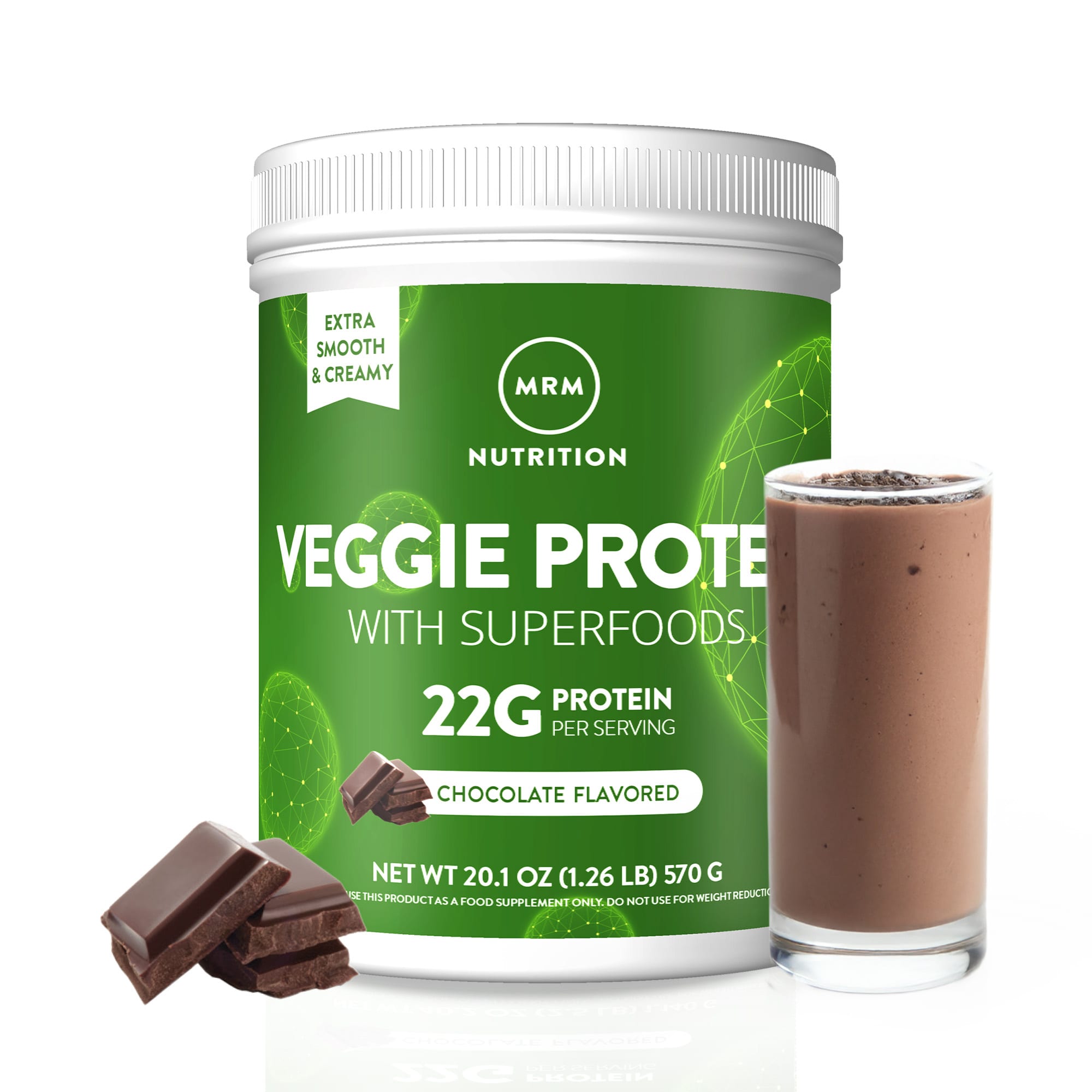 Шоколад MRM Nutrition Veggie Protein with Superfoods, 570 г, 1.26 lb — фото 4