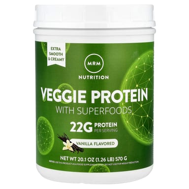 Протеин MRM Nutrition Veggie with Superfoods, вкус Vanilla, 570 г, 1.26 lb