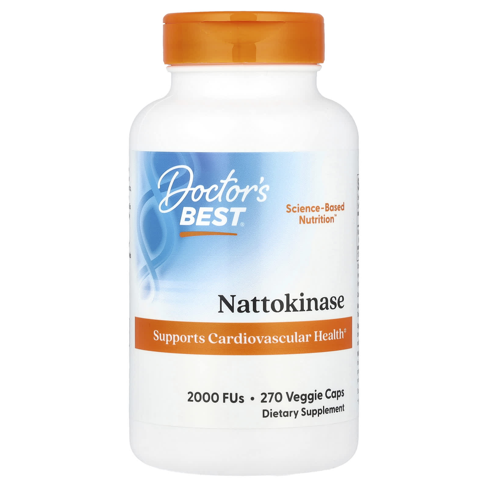 Наттокиназа Doctor's Best 2, оттенок 000 FUs, 270 растительных капсул