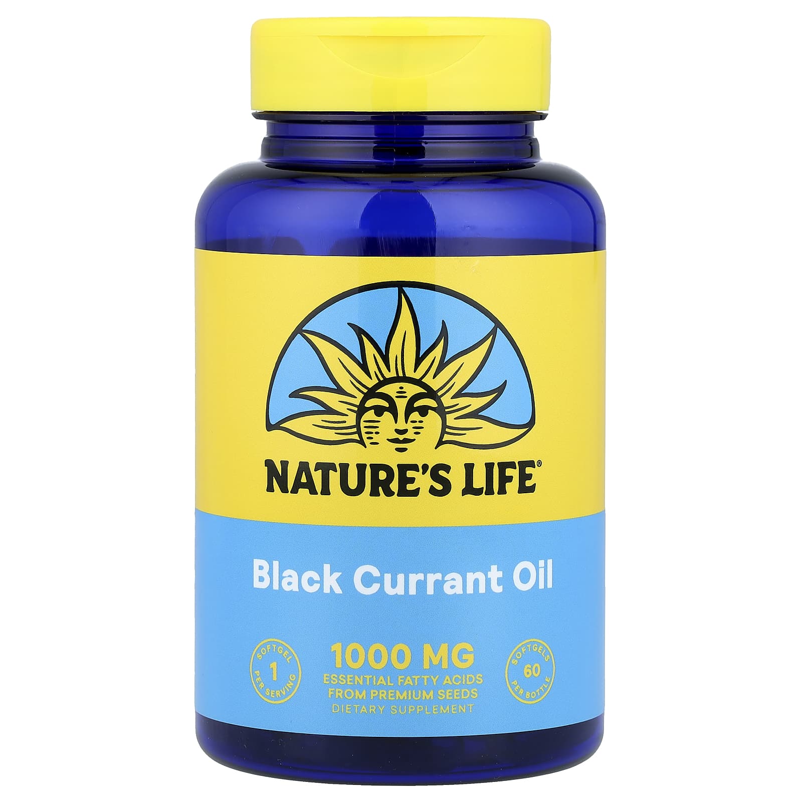 Масло Nature's Life Black Currant, 1000 мг, 60 мягких капсул