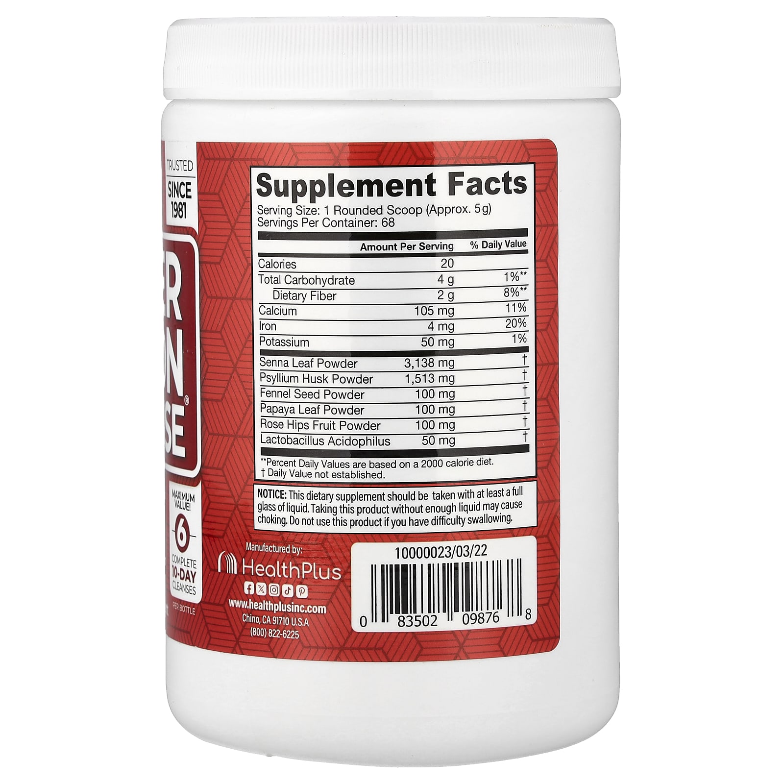 Комплекс Super Colon Cleanse Health Plus®, 340 г — фото 2