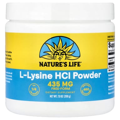 L-лизин Nature's Life L-Lysine HCI Powder, 435 мг, 200 г, порошок