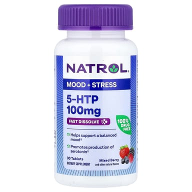 5-HTP Natrol 5-HTP Fast Dissolve Mixed Berry, 100 мг, 30 таблеток