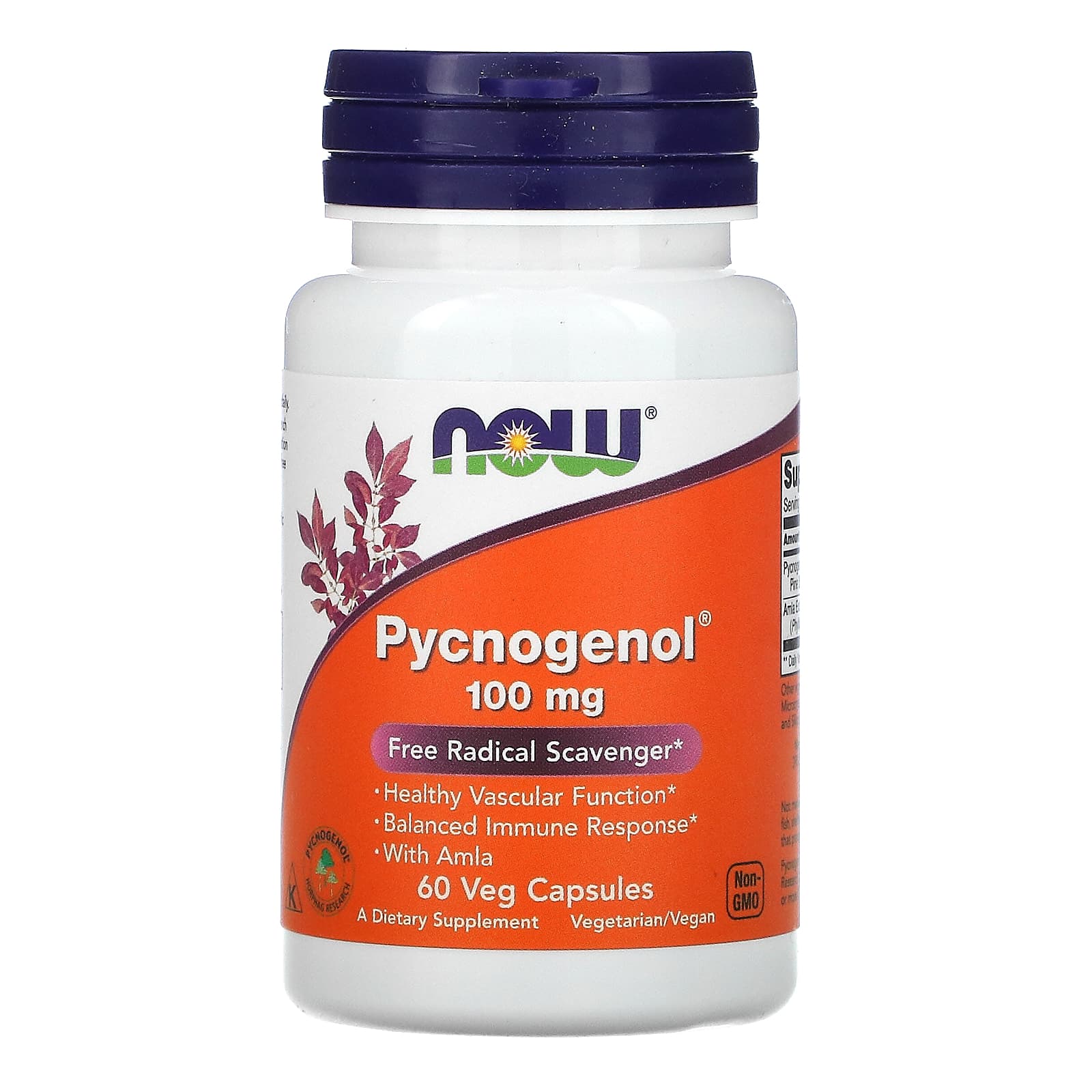 Пикногенол NOW Foods® With Amla, 60 растительных капсул