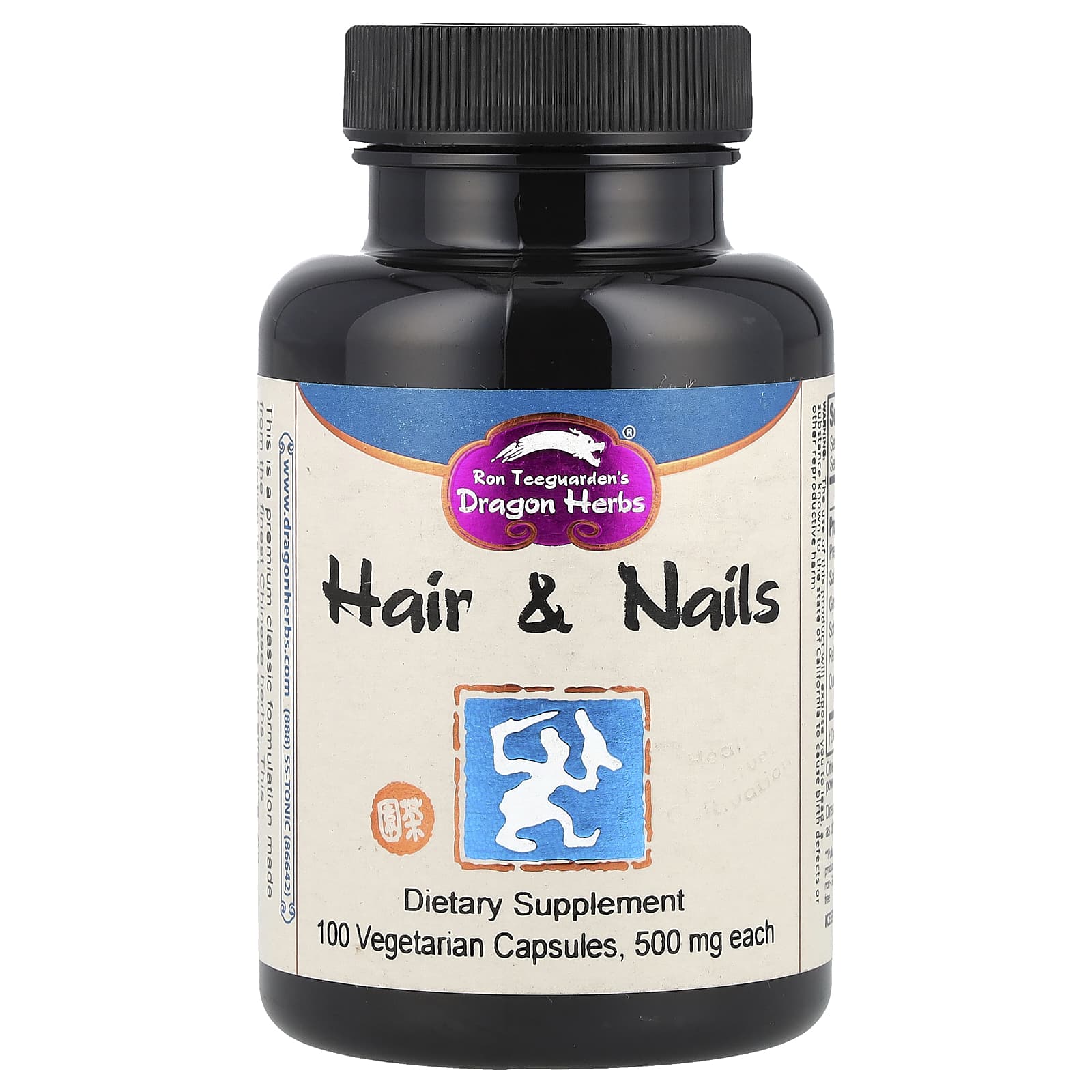 Волосы и ногти Dragon Herbs, 100 вегетарианских капсул