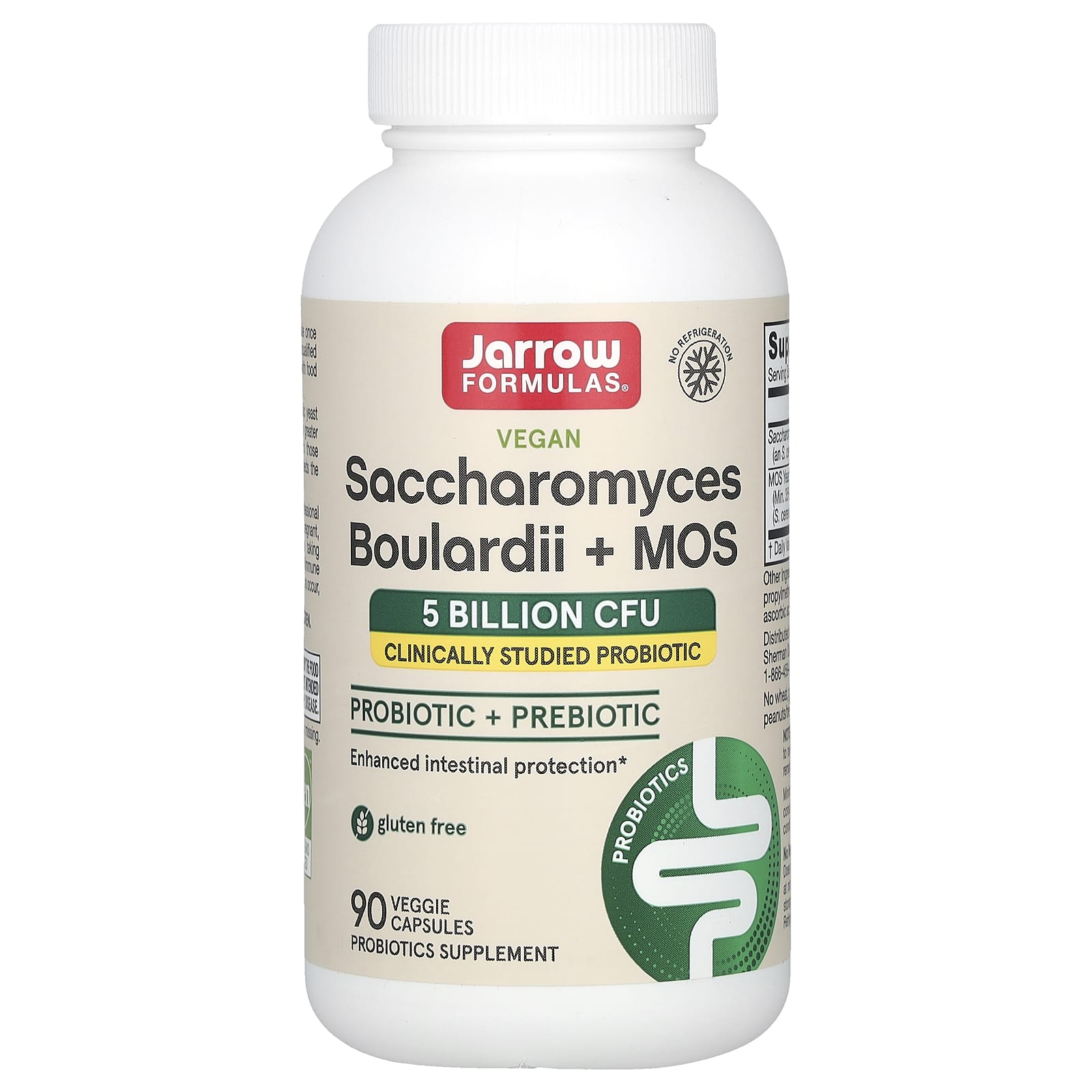 Saccharomyces Boulardii MOS Jarrow Formulas, 5 млрд КОЕ, 90 растительных капсул