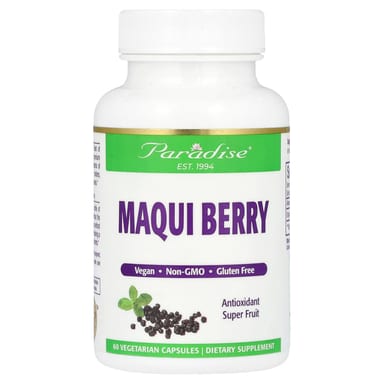 Ягоды мачи (Maqui Berry) Paradise Herbs, вкус Maqui Berry, 400 мг, 60 растительных капсул