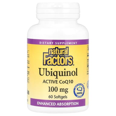 Коэнзим Q10 Natural Factors Ubiquinol Active, 100 мг, 60 мягких капсул
