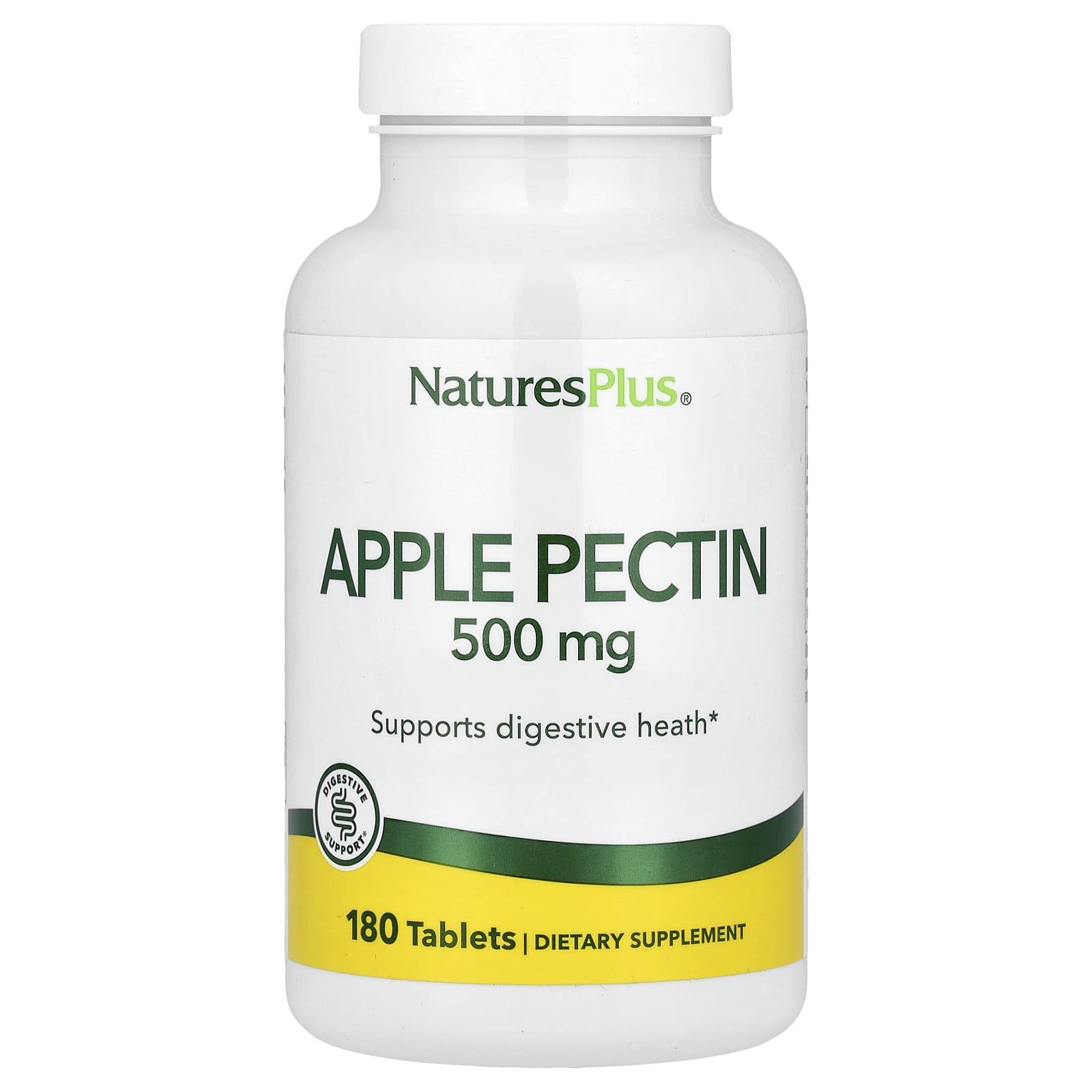 Яблочный пектин NaturesPlus, вкус Apple Pectin, 500 мг, 180 таблеток