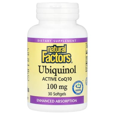 Коэнзим Q10 Natural Factors Ubiquinol Active, 100 мг, 30 мягких капсул