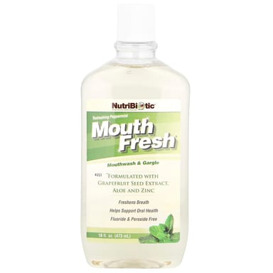 Ополаскиватель для полости рта NutriBiotic Mouth Fresh® & Gargle Refreshing Peppermint, 473 мл
