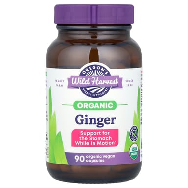 Имбирь Oregon's Wild Harvest Organic, 500 мг, 90 растительных капсул