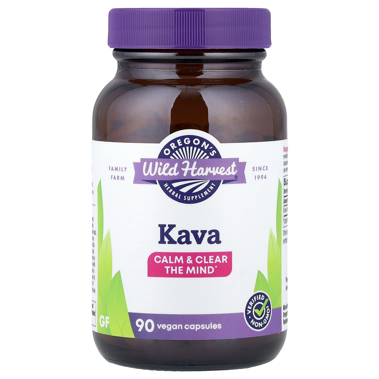 Кава Oregon's Wild Harvest, 90 веганских капсул (400 мг на капсулу)