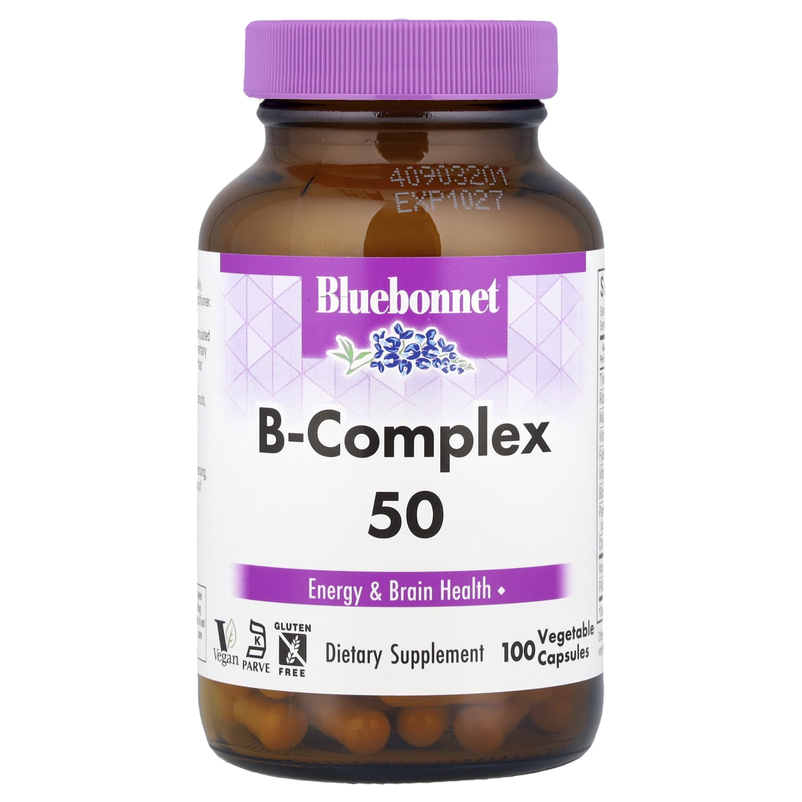 Комплекс витаминов B Bluebonnet Nutrition B-Complex 50, 100 растительных капсул