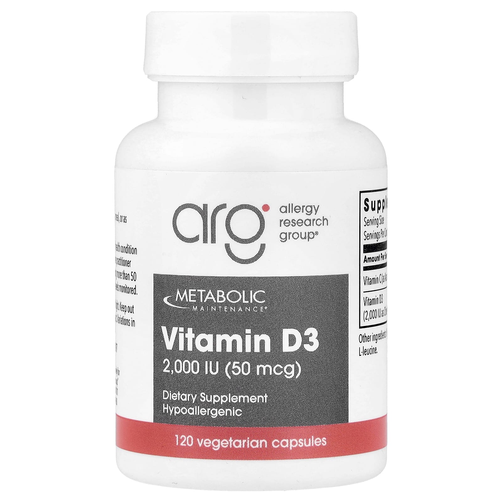 Витамин D3 Metabolic Maintenance Vitamin D-3, 120 растительных капсул — фото 2