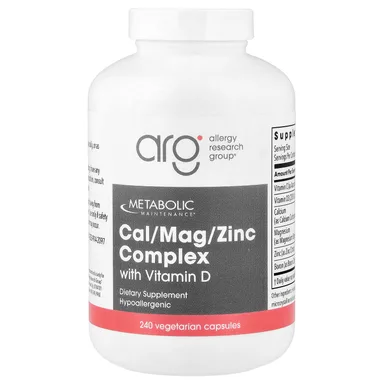 Фото товара: Витамин D Metabolic Maintenance Cal/Mag/Zinc Complex , 240 растительных капсул
