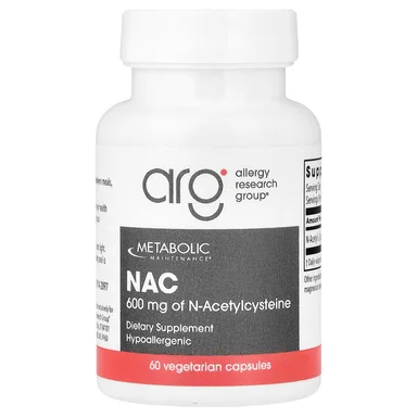 Фото товара: NAC Metabolic Maintenance, 600 мг, 60 растительных капсул