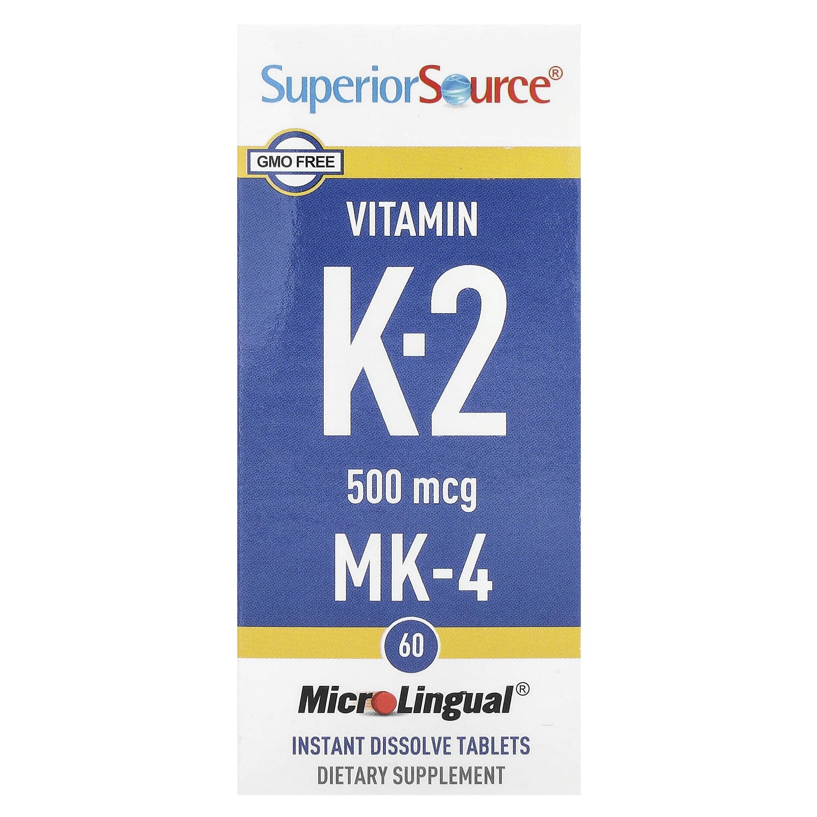 Витамин K Superior Source -2, 500 мкг, 60 быстрорастворимых таблеток MicroLingual — фото 2