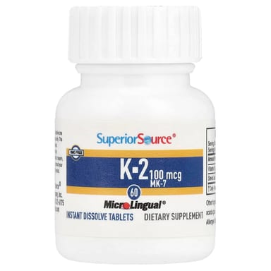 Витамин K Superior Source -2, 100 мкг, 60 быстрорастворимых таблеток MicroLingual