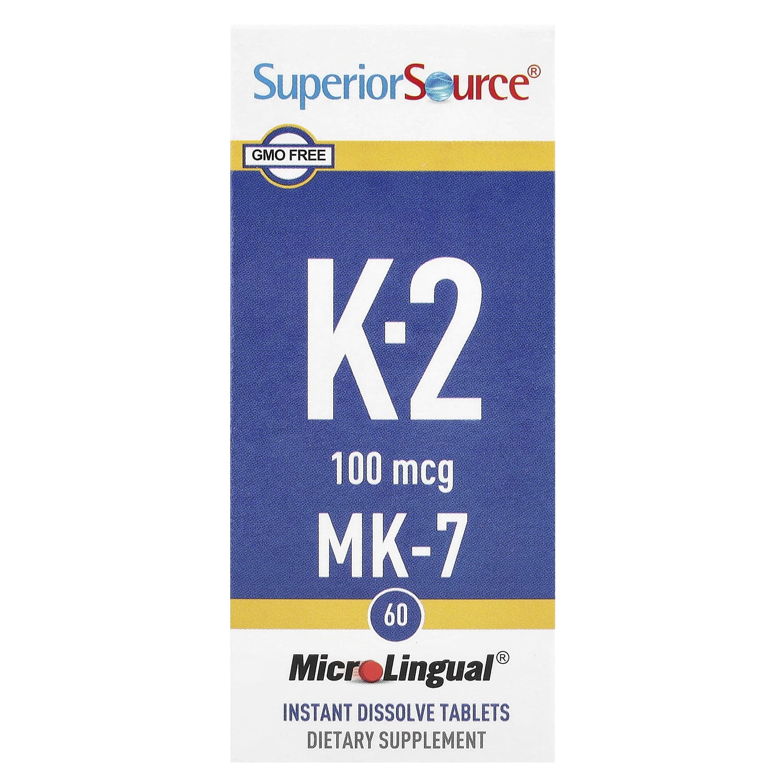 Витамин K Superior Source -2, 100 мкг, 60 быстрорастворимых таблеток MicroLingual — фото 2