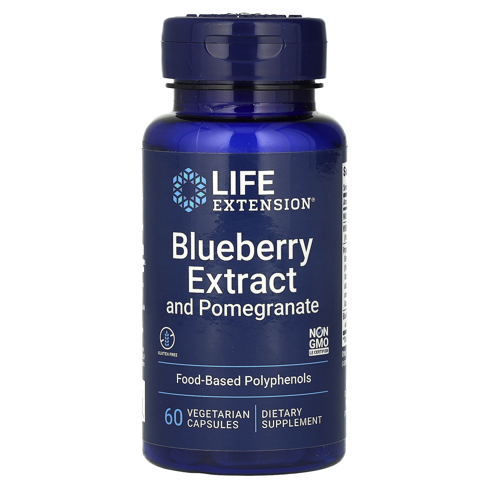 Экстракт черники Life Extension, вкус Blueberry Extract and Pomegranate, 60 растительных капсул
