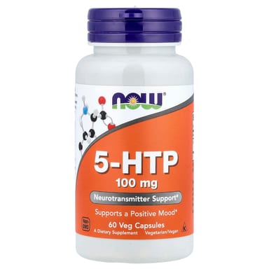 5-HTP NOW Foods 5-HTP, 100 мг, 60 растительных капсул