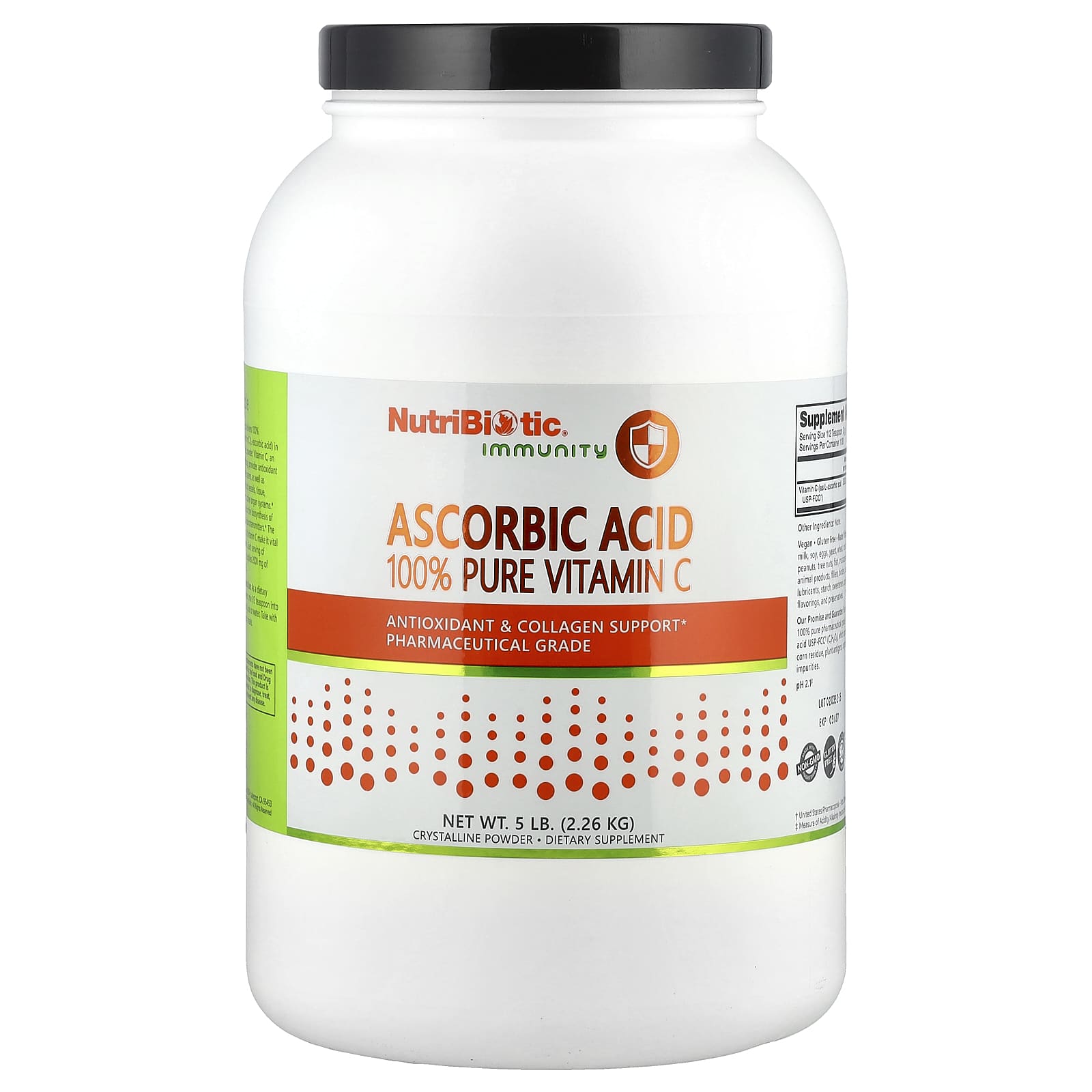 Витамин C NutriBiotic Immunity Ascorbic Acid 100% Pure Crystalline Powder, 2.26 кг, порошок